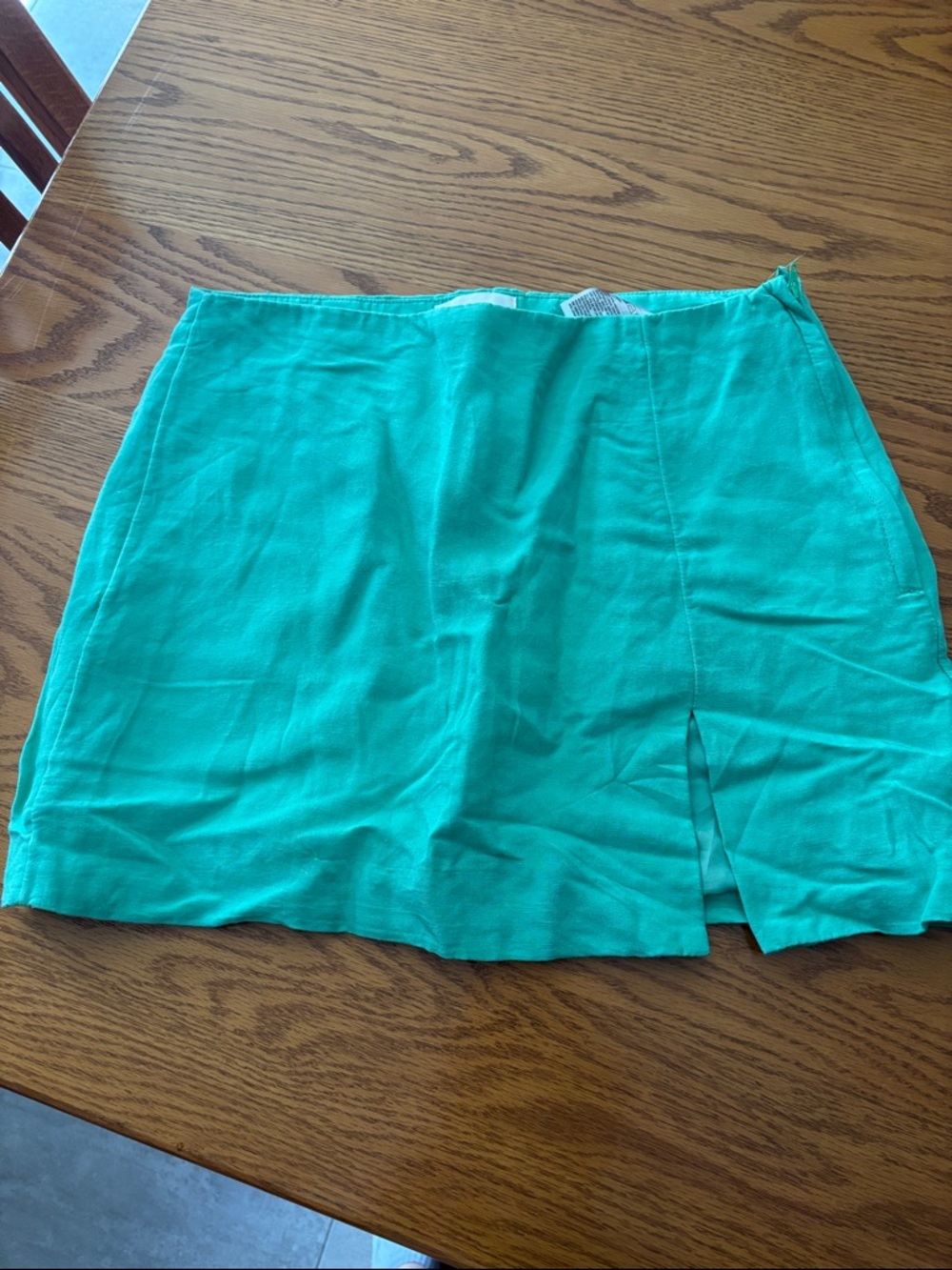 H&M Mint Green Mini Skirt with Subtle Front Detail